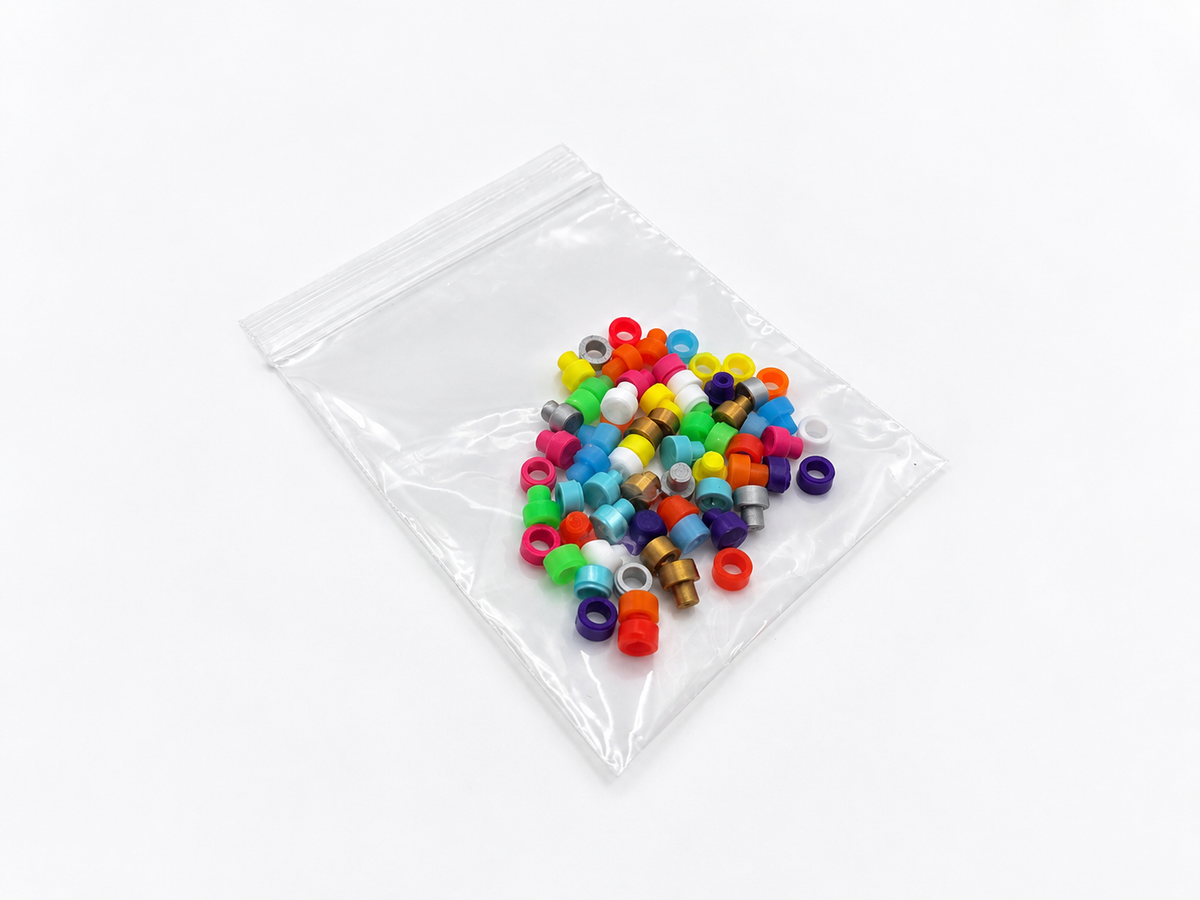 Jimy Tags Variety Pack with 11 colors in a clear resealable bag
